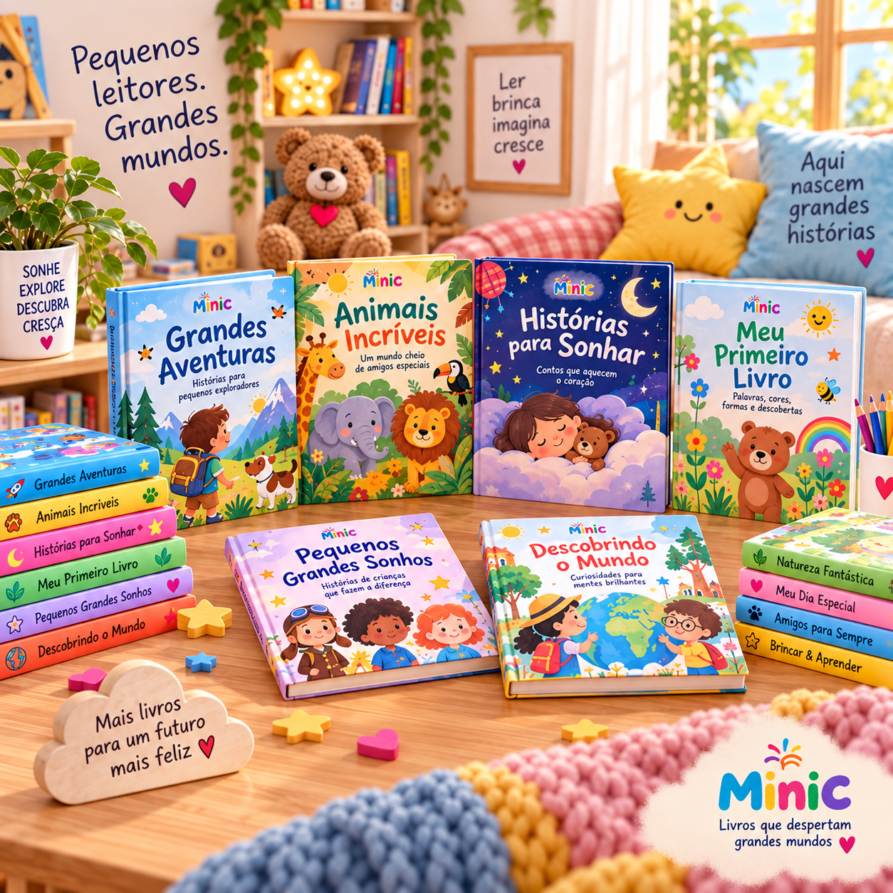 Livros infantis disponíveis na Loja MINIC